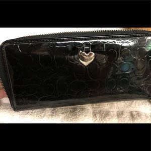 Coach black wallet zippered
